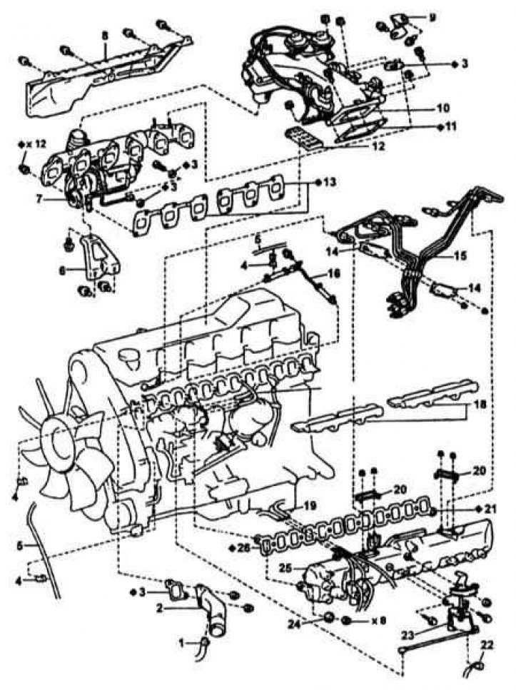 Подготовительные действия и перечень ремонтных процедур, которые могут быть выполнены без извлечения двигателя из автомобиля тойота лэнд крузер 100 с 1997 г.в.